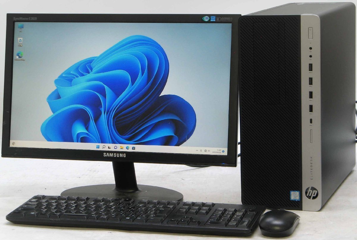 EliteDesk 800 G4 TWR-8500 Core i5 SSD+HDD 19W液晶セット Windows 11 中古 デスクトップ