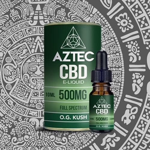 【終売予定】AZTEC (アステカ) E-LIQUID FULL SPECTRUM CBD 5％ (500mg) 10ml | CBDリキッド, フルスペクトラム | VapeMania CBD Dispensary Store