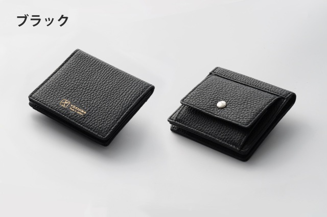 二つ折り財布(グレー）-YOSHINA