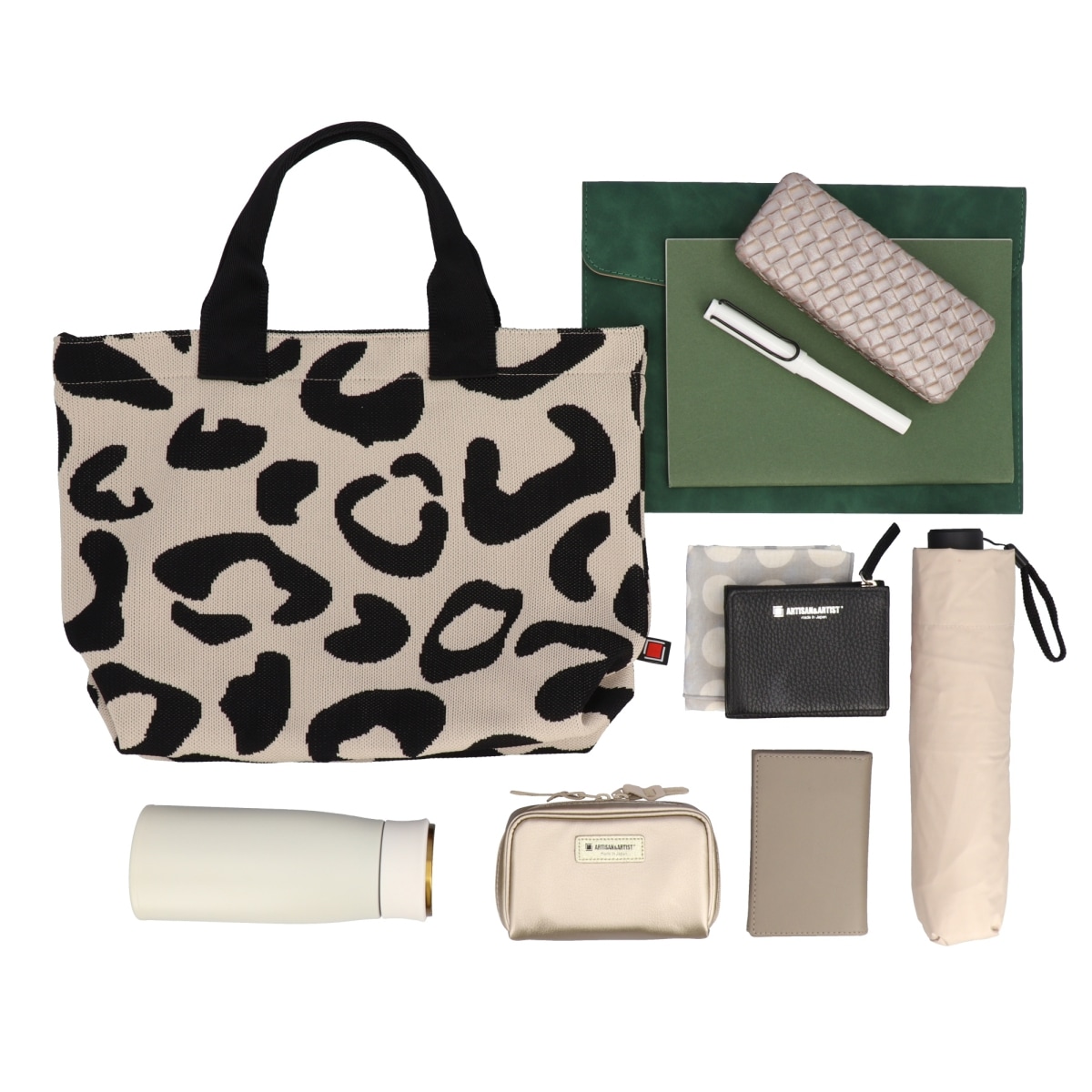 ニット・トートバッグ ジャーナル・レオパード 5WB-JP224