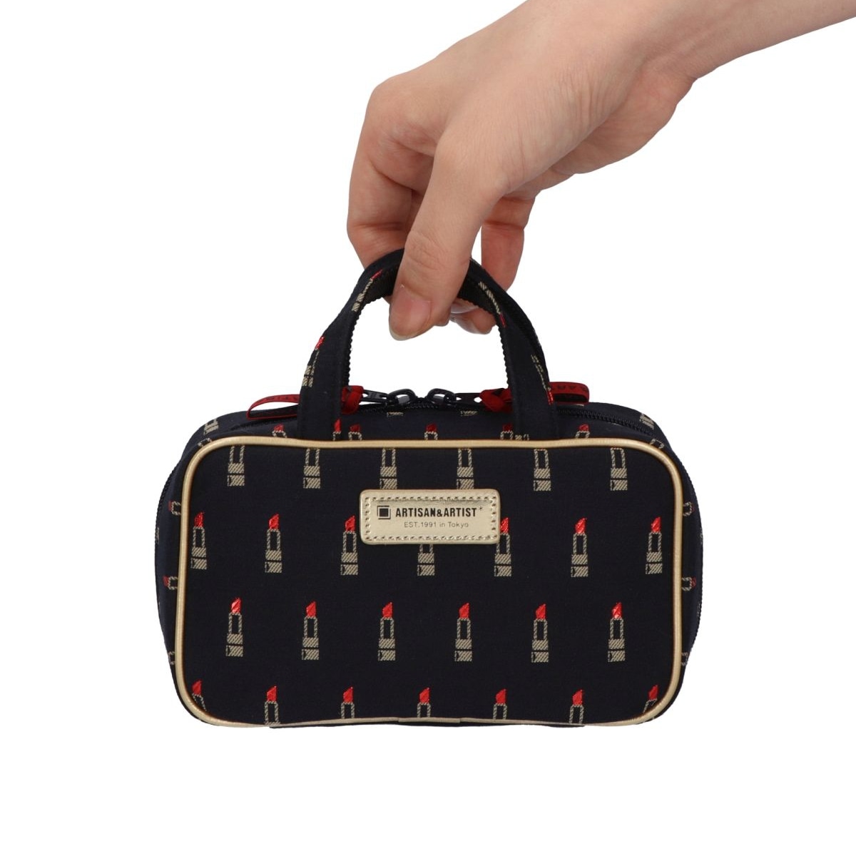 ハンドル付きミニマム・ポーチ ヴァリアント・ルージュ 5WP-LI013S