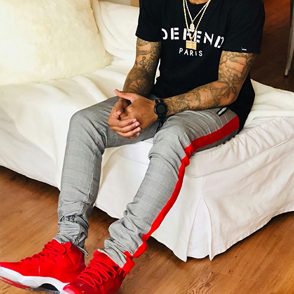 mnml ミニマル GRANDPA TRACK PANTS GREY/RED トレンド トラックパンツ