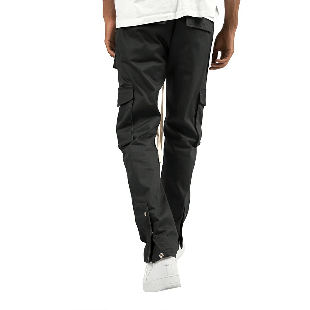 mnml ミニマル SNAP CARGO PANTS Black ドローコード スナップ カーゴ