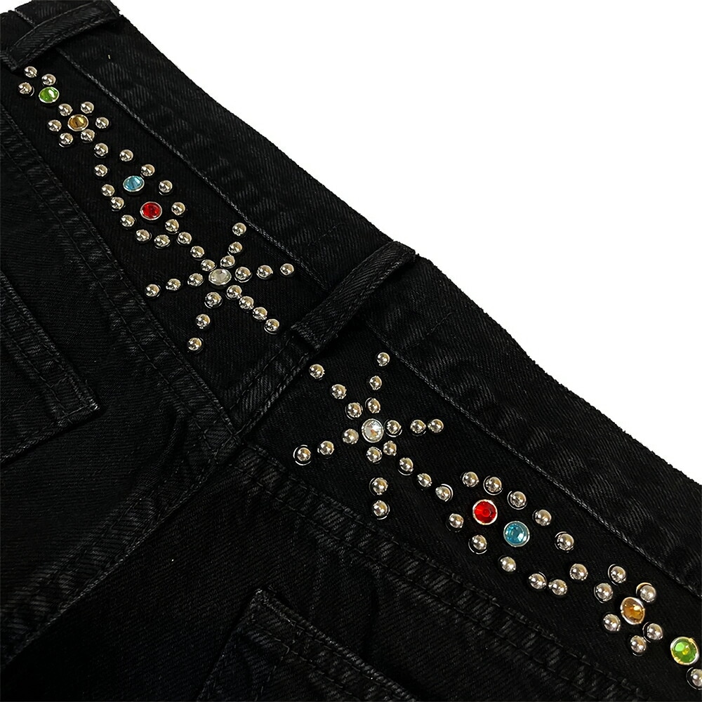 STUGAZI スガジ BUTTERFLY RHINESTONE DENIM BLACK デニムパンツ | すべての商品 | ABLAZE-K