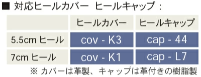対応ヒールカバーとヒールキャップ