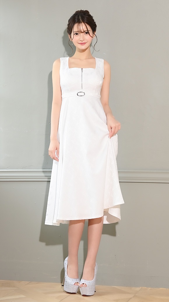 Flower Jacquard Dress ホワイト