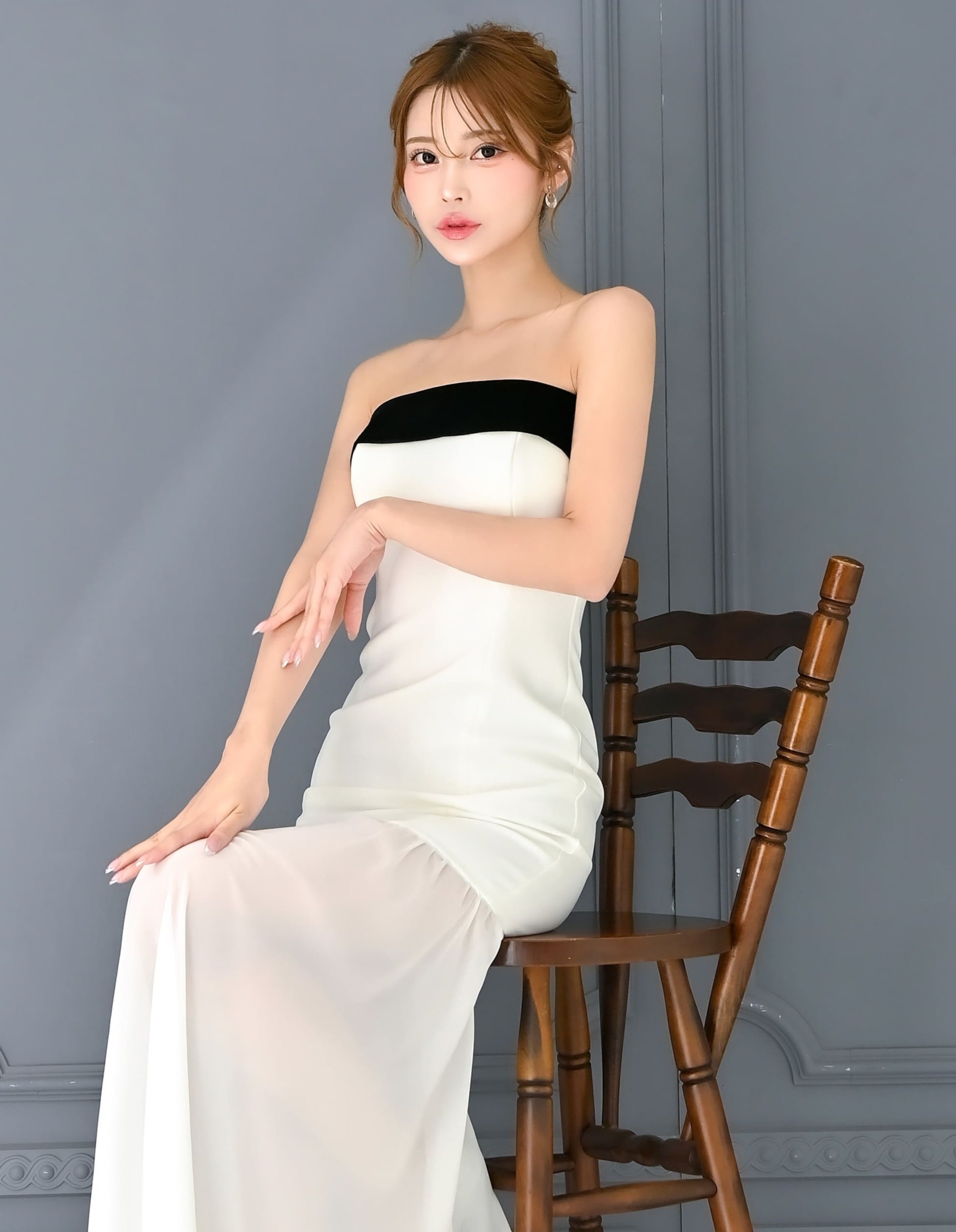 シアーベロアロングドレス