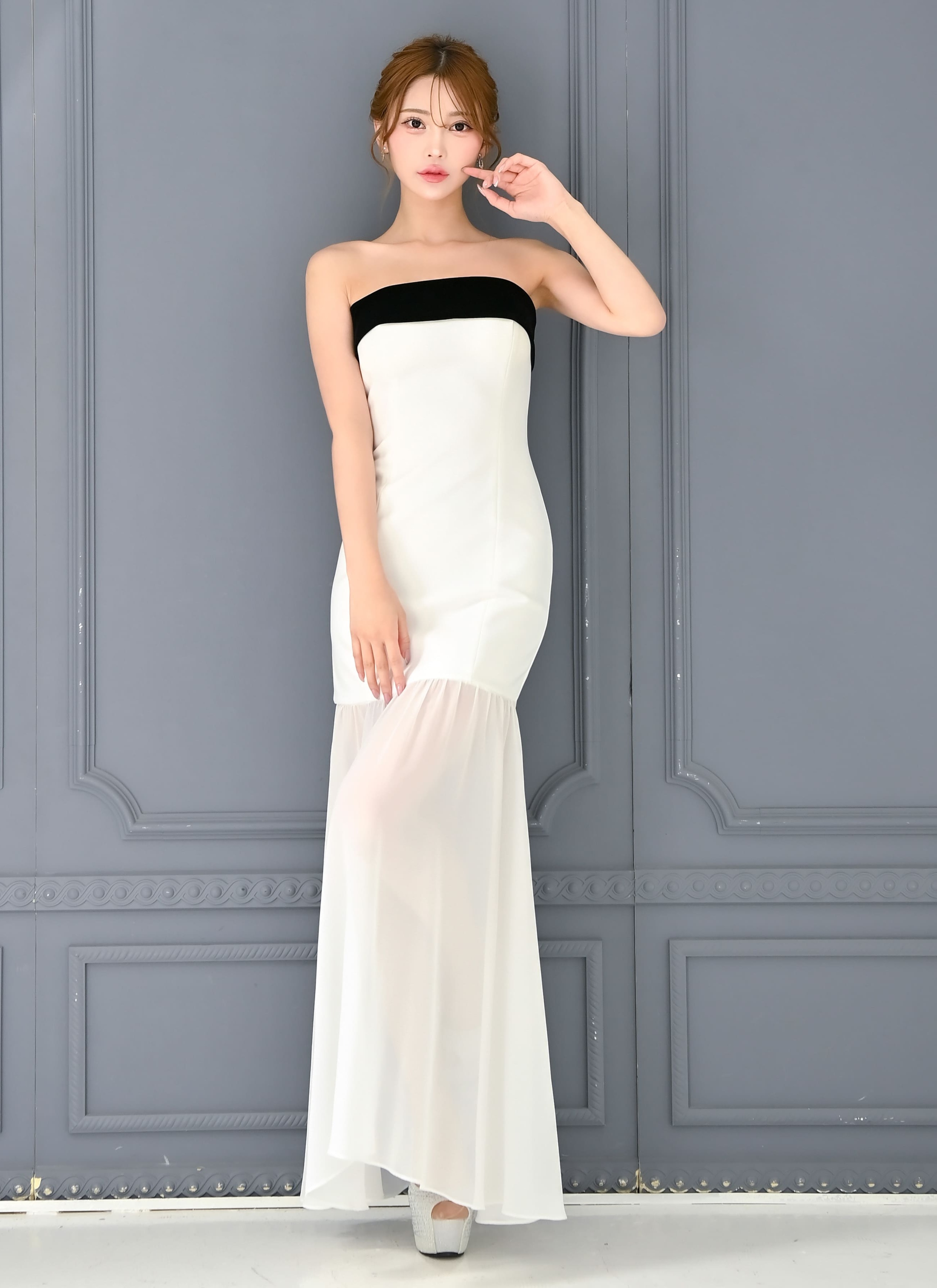 シアーベロアロングドレス