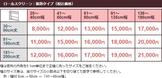 オーダーロールスクリーン／つっぱり式／遮熱タイプ／強い日射しや西日