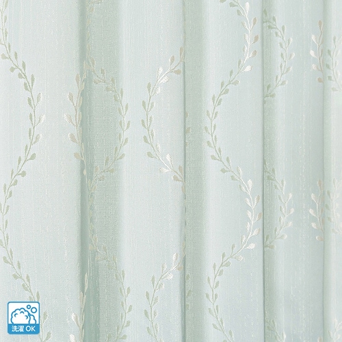 ナチュラルな波柄ジャガードドレープカーテン「サーラ」