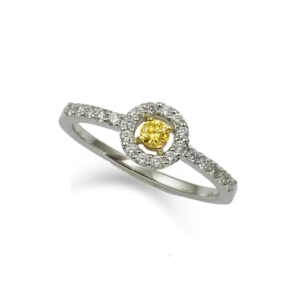 【Vivid Yellow Diamond】ヴィヴィッド イエロー ダイヤモンド　リング＜Natural Color Diamond＞-J-Plus　 アイケイショップ