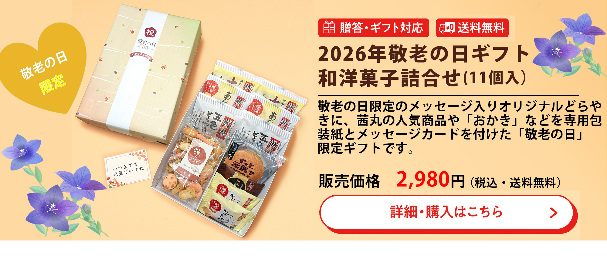 2026年敬老の日ギフト和菓子詰め合わせ （11個入り）