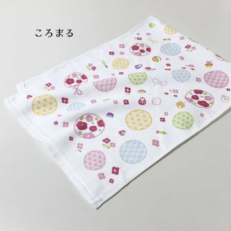 泉州産 フェイスタオル ガーゼ調×パイル (こはるさんのしあわせタオル) 日本製