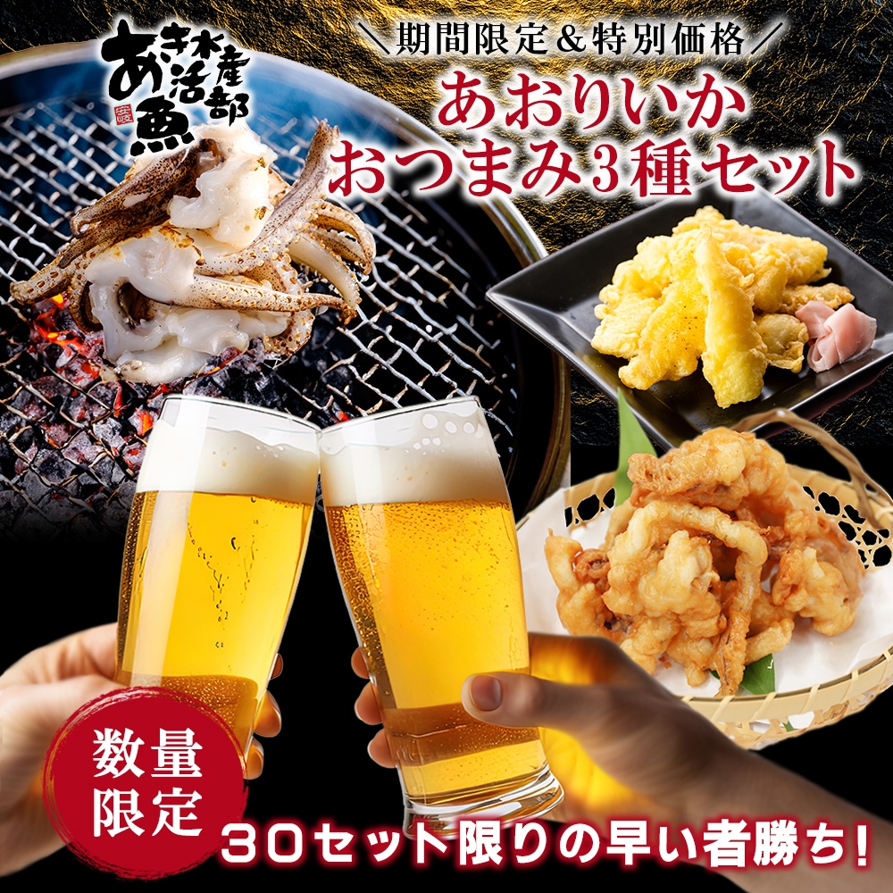 期間限定 数量限定  あおりいか おつまみ 3種セット あおりいかゲソ あおりいか天ぷら ゲソのから揚げ
