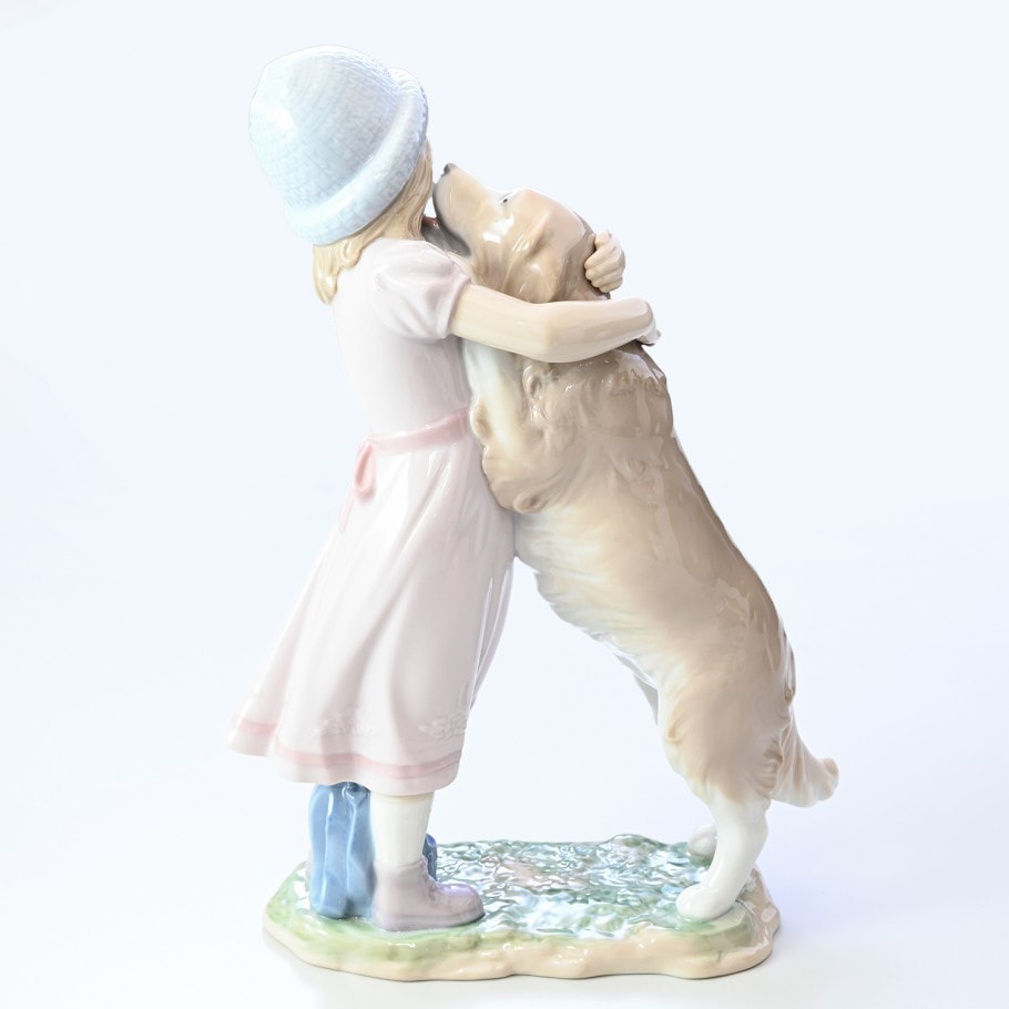 リヤドロ 待ってたよ！ フィギュア 人形 女性 女の子 犬 LLADRO