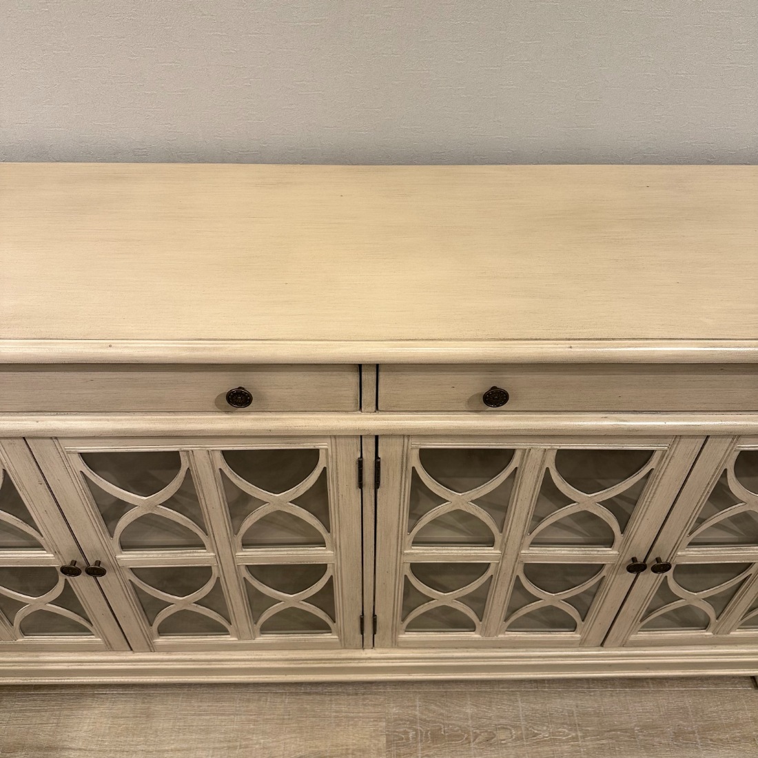 アンティーク　タイル付きキャビネット アンティーク調 ガラスキャビネット サイドボード | 家具,収納