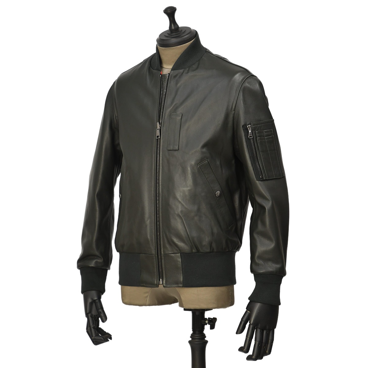 EMMETI【エンメティ】MA-1ブルゾン OLIVER SP LAMB SKIN NAPPA CERATA