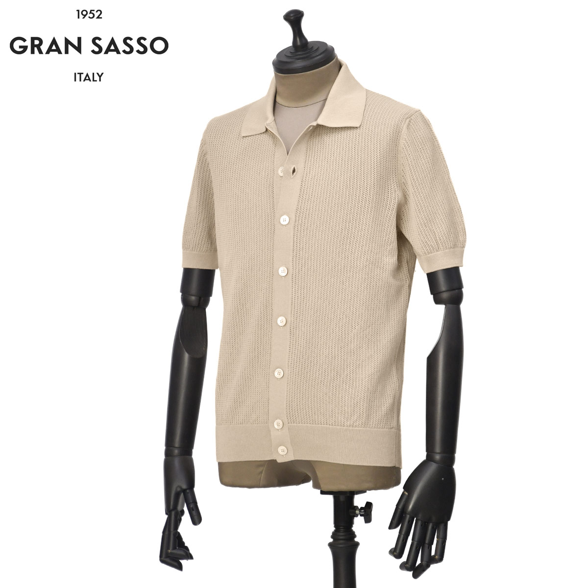 GRAN SASSO【グランサッソ】ニットシャツ 57180 20611 010 フレッシュ