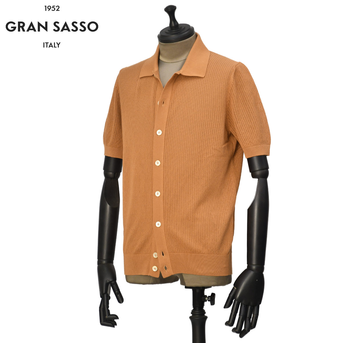 FINAL SALE】GRAN SASSO【グランサッソ】ニットシャツ 57180 20611 128