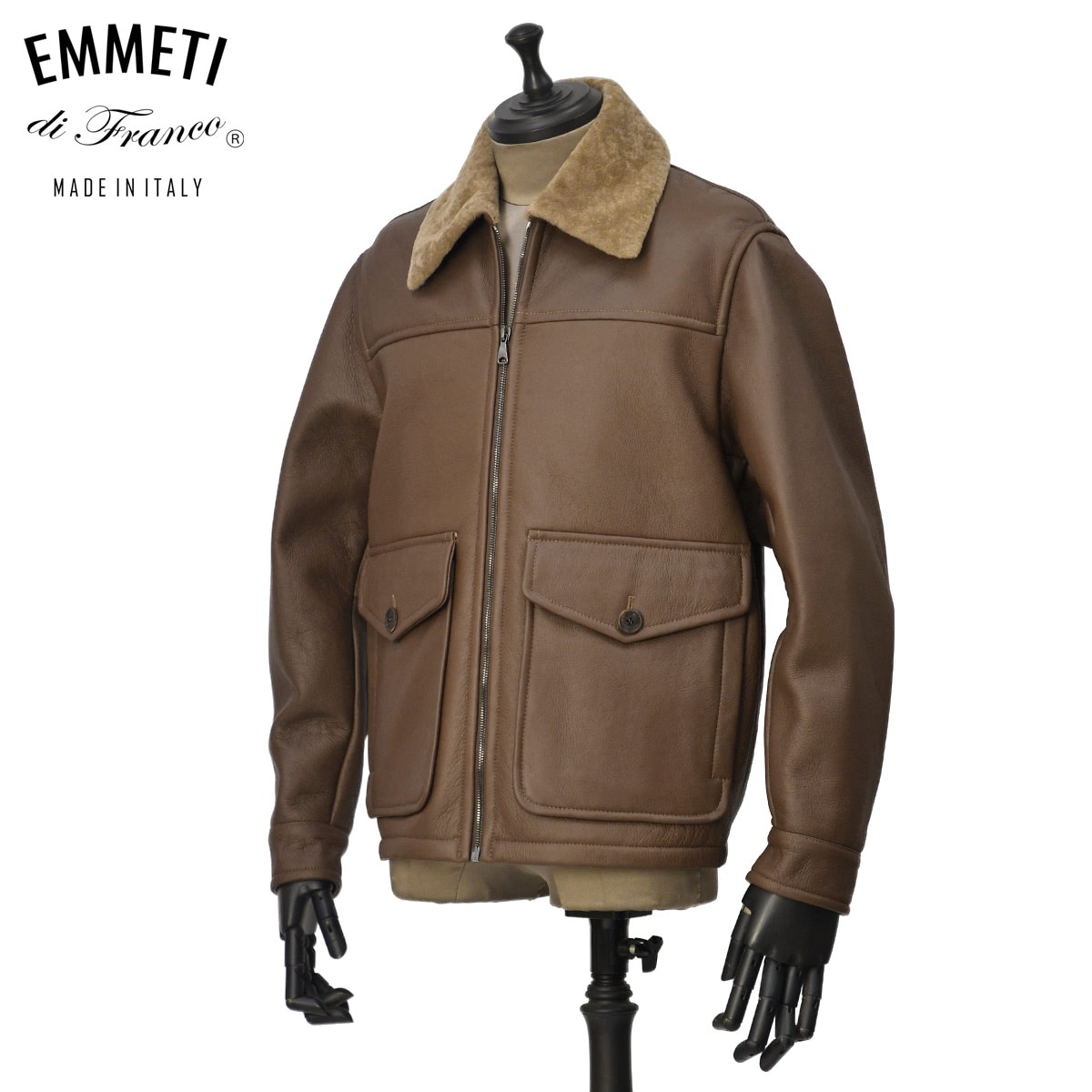 EMMETI【エンメティ】A-2型ムートンブルゾン LORENZO SP MOUTON MARRON