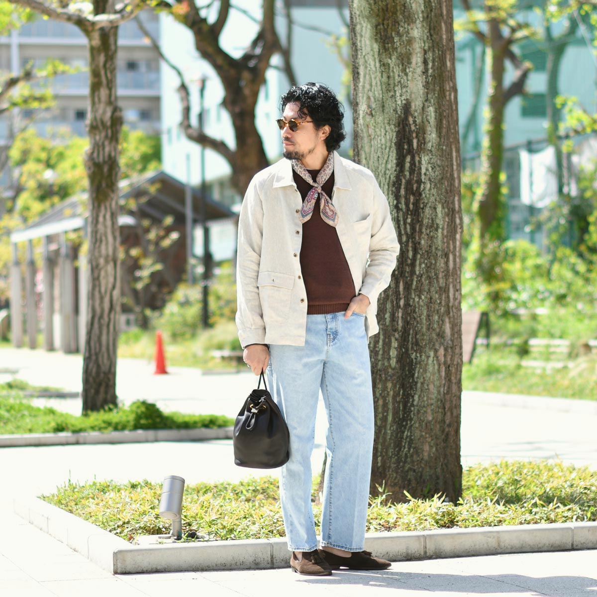 BONHEUR【ボネール】デニムパンツ Palmi S L.BLC BLU コットン 