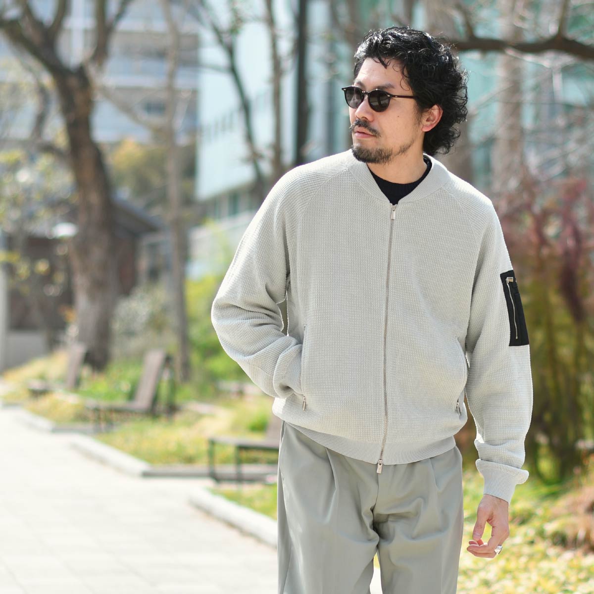 TATRAS【タトラス】MA-1型ニットブルゾン GAVRIO コットン