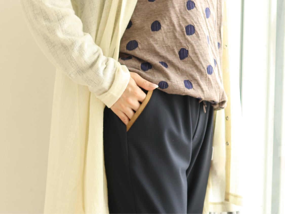 裏起毛パイピングスリムパンツ