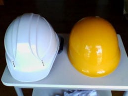 ヘルメット表面温度撮影　デジカメ画像