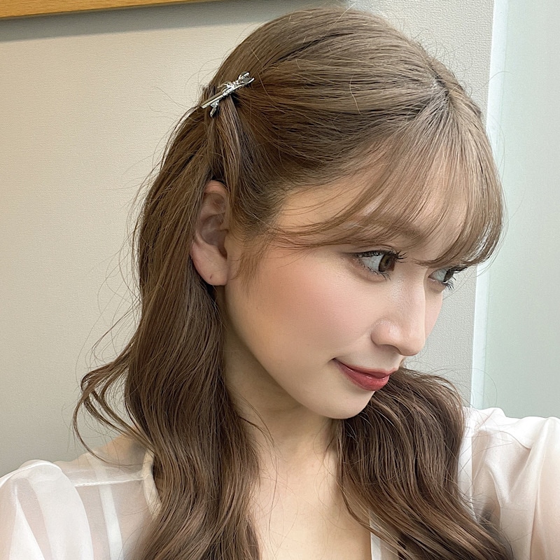 メタルリボンミニヘアクリップ