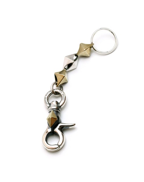Cubism Chain Keychain / Large Silver925xBrass
