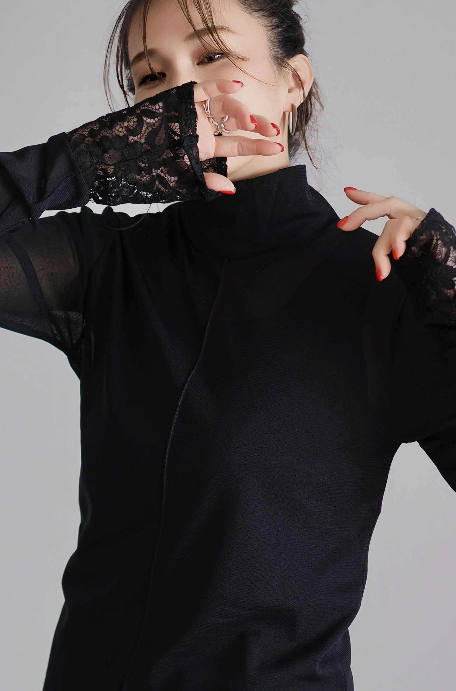 ANIECA ハーフジップシャツ ハーフジップフーディ フーディ レディース トップス 送料無料・メール