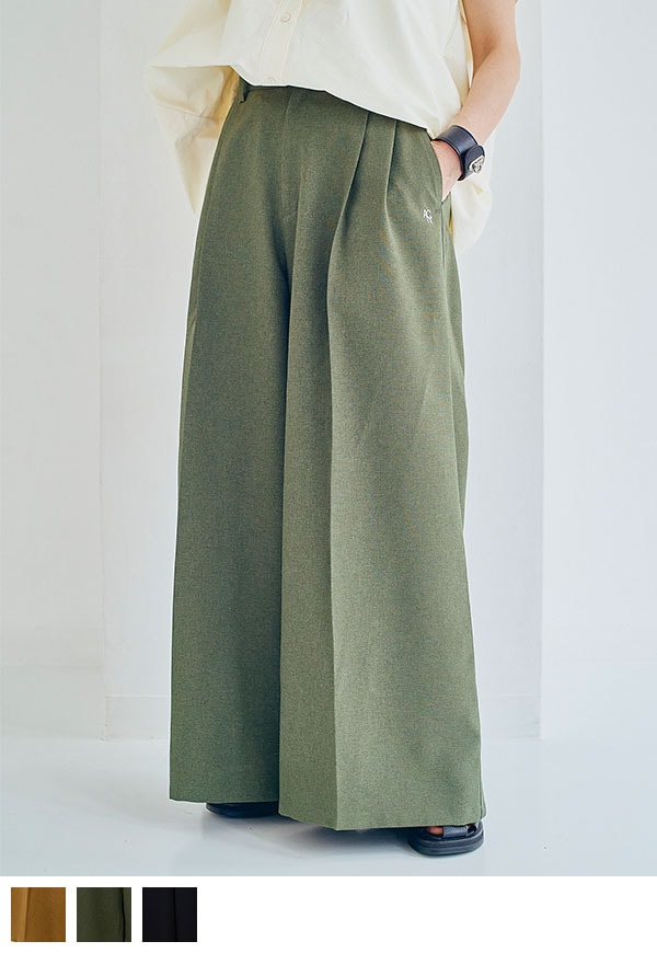 7月10日21時販売開始】Logo 2 Tuck Wide Pants/ロゴ2タックワイド