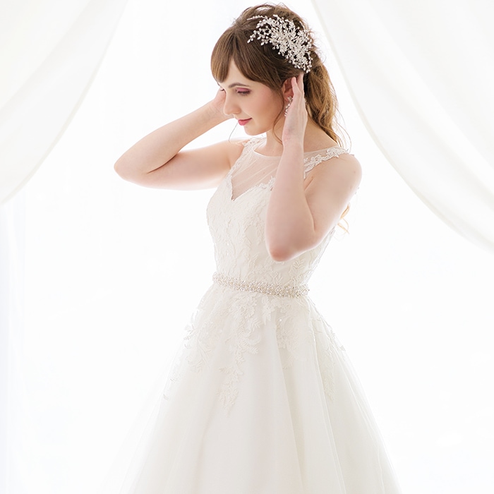 ミモレ丈ドレス A035T-ANNAN WEDDING