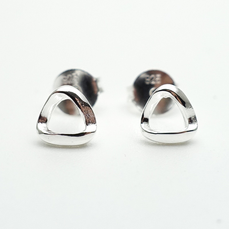 ピアス レディース シルバー925 ねじれ三角 金属アレルギー対応 silver