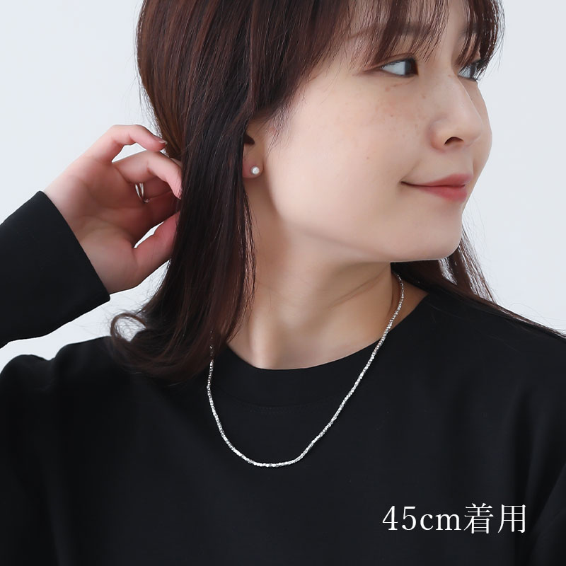 カレンシルバー ネックレス レディース ビーズネックレス 多面カット
