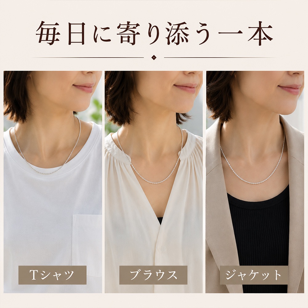 カレンシルバー ネックレス レディース ビーズネックレス 多面カット