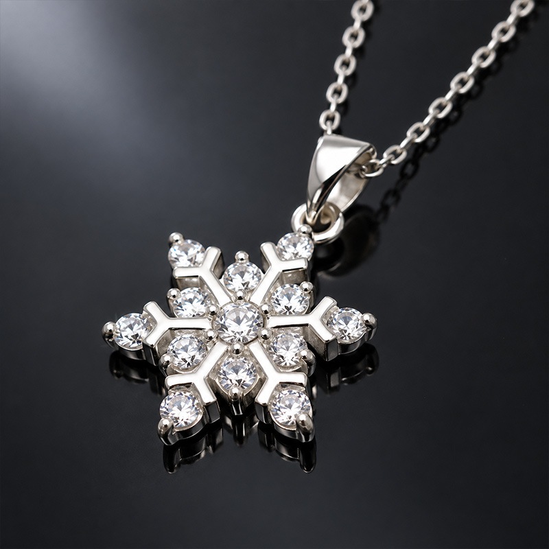 雪の結晶 ネックレス レディース シルバー925 金属アレルギー対応