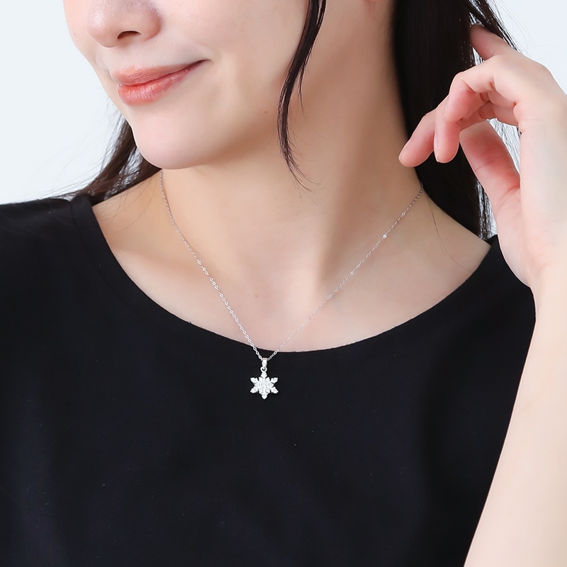 雪の結晶 ネックレス レディース シルバー925 金属アレルギー対応