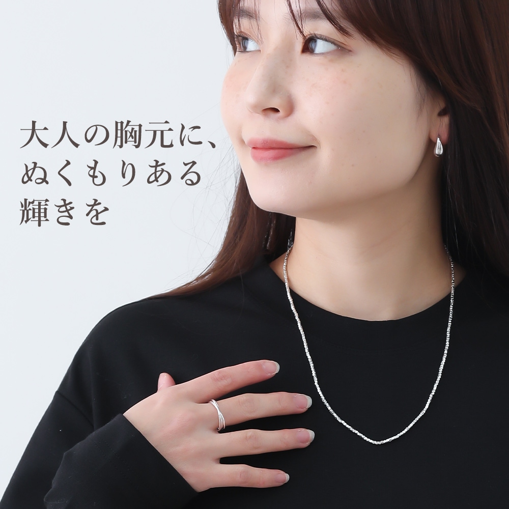 カレンシルバー ネックレス レディース ビーズネックレス 多面カット