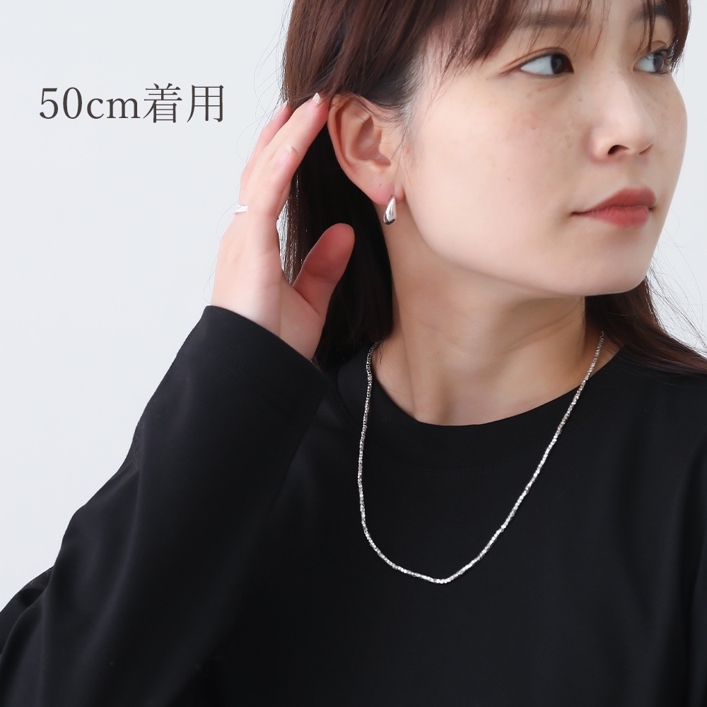 カレンシルバー ネックレス レディース ビーズネックレス 多面カット