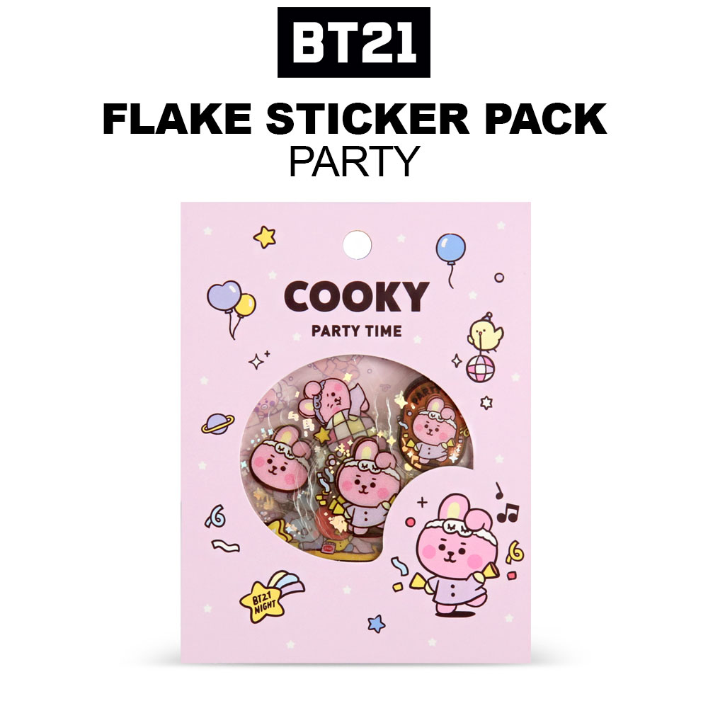 【送料無料・速達】 BTS (防弾少年団) 公式 グッズ [BT21] (COOKY/ JUNGKOOK)  ベビーフレークステッカーパック(パーティー)-韓流BANK 本店