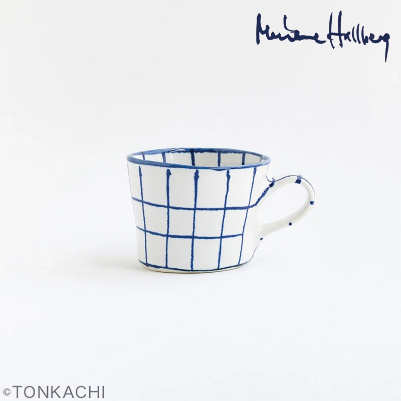 Marianne Hallberg マリアンヌハルバーグ チェックのカップ