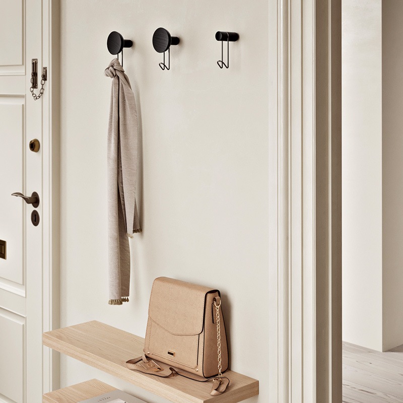 WOUD ウッド アラウンドウォールハンガー S ナチュラル/ブラック ブラックフック/ブラスフック