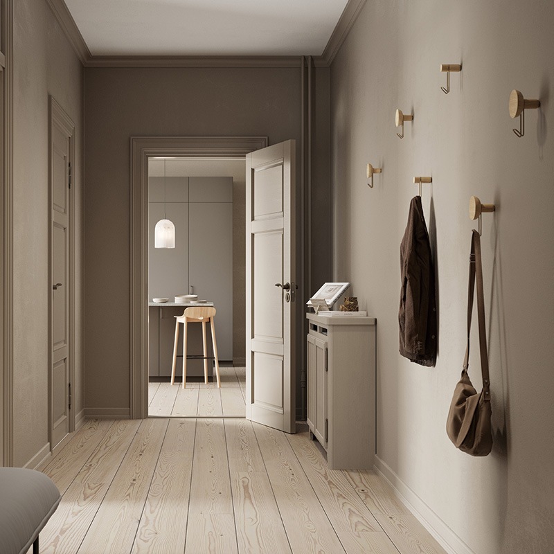 WOUD ウッド アラウンドウォールハンガー S ナチュラル/ブラック ブラックフック/ブラスフック