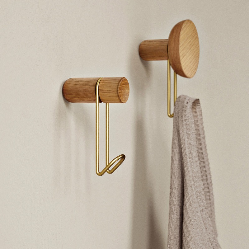 WOUD ウッド アラウンドウォールハンガー S ナチュラル/ブラック ブラックフック/ブラスフック