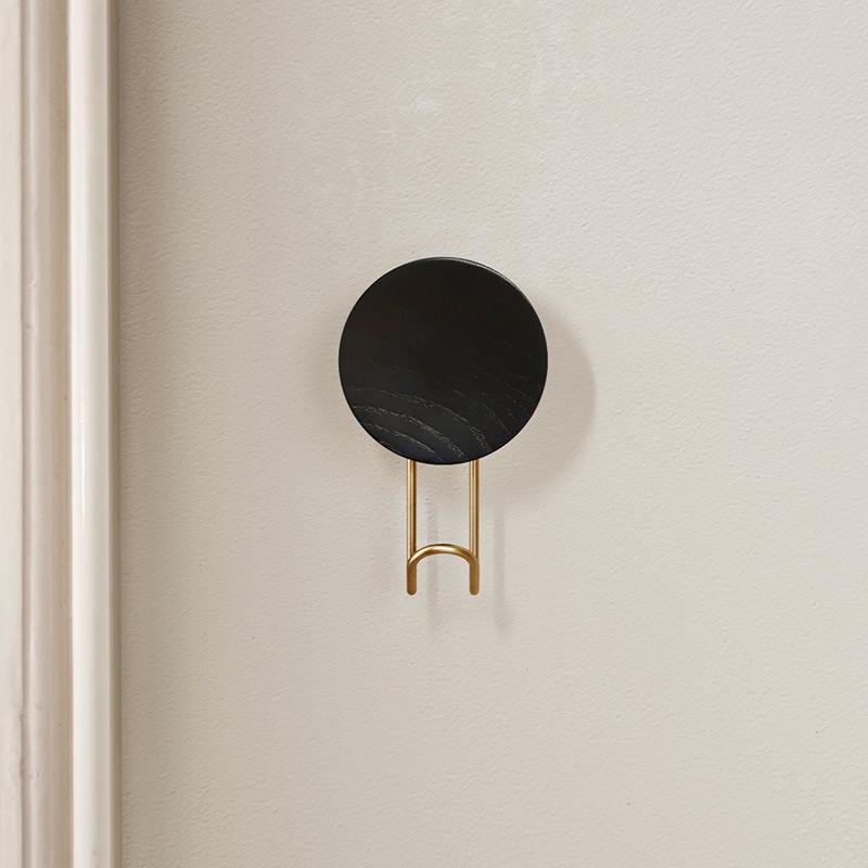 WOUD ウッド アラウンドウォールハンガー S ウォルナット ブラックフック/ブラスフック