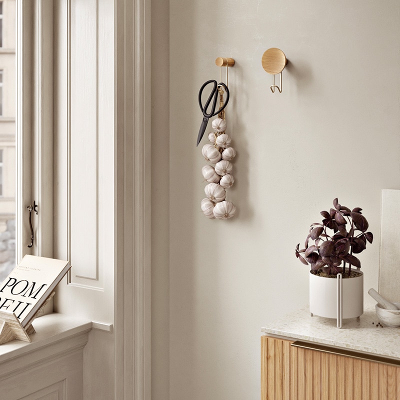 WOUD ウッド アラウンドウォールハンガー S ウォルナット ブラックフック/ブラスフック