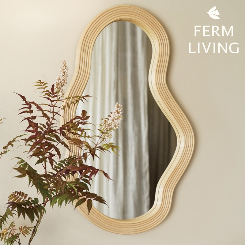 Ferm Living ポンドミラー M ラタン