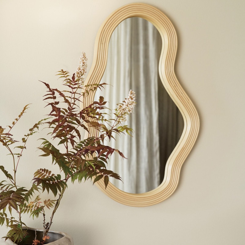 Ferm Living ポンドミラー M ラタン
