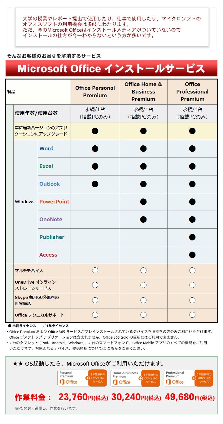 Microsoft Office インストールサービス アプライドネット 通販